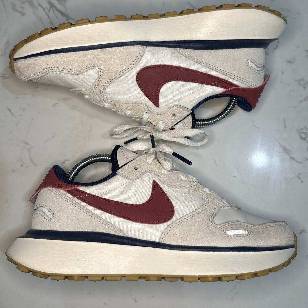 Nike Women's Phoenix Waffle 'Light Bone Team Red' Sneaker, Size 5.5, EUC